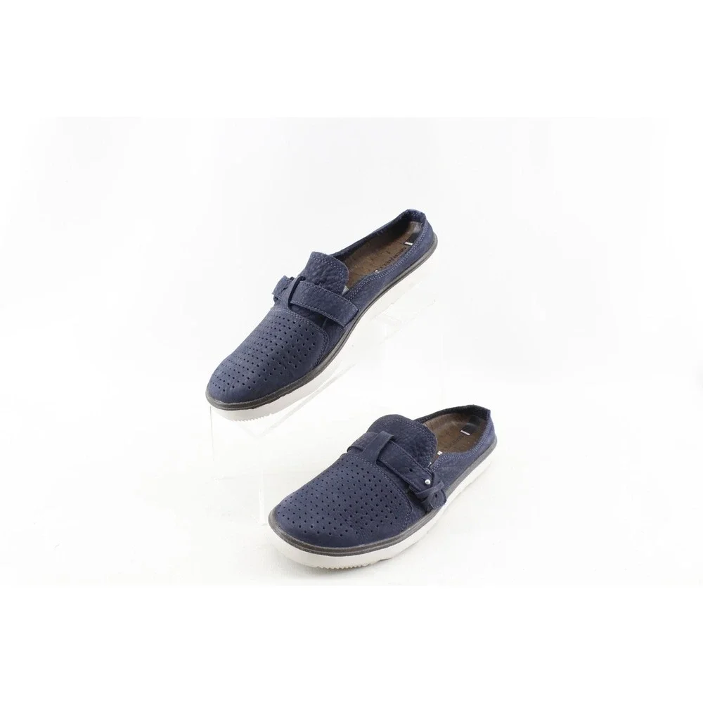 Merrell Mens Around Town Mule Slip On Shoes‎ US 10 Navy Blue Leather J03700